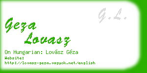 geza lovasz business card
